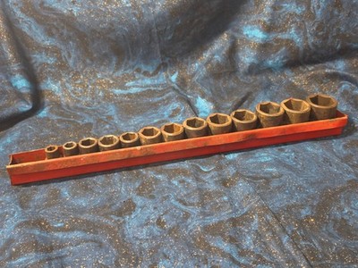 Vintage MAC Tools VP ½'' Drive Standard SAE 6 Point shallow Socket set of 13