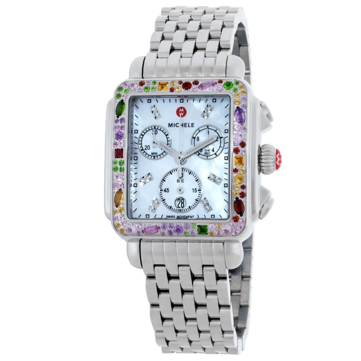 Preowned Michele Gems Stainless Steel MW03M25A1933 Needs Battery 8in Band MICHELE Stainless Steel Band Sport Wristwatches for sale | eBay main image 3
