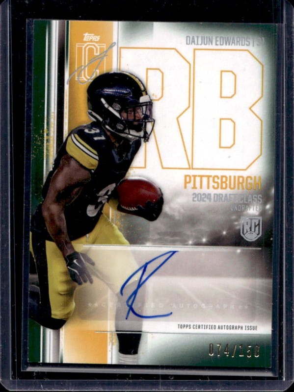 2024 Topps Signature Class Daijun Edwards Rookie II Auto Green RC #/150 Steelers