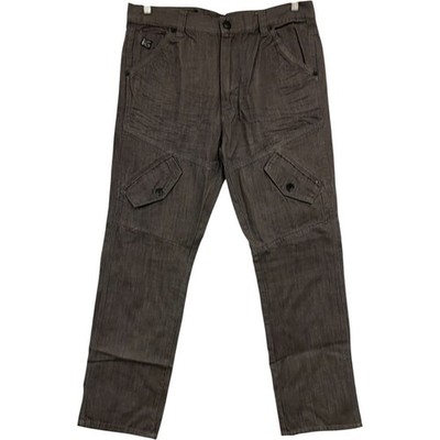 ECKO UNLTD Mens Straight Fit Cotton Zip Fly Y2K Cargo Jeans Size 36x32 Gray NWT