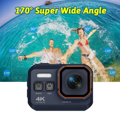 4K HD 60FPS Mini Camera Wifi Outdoor Sport 170° Wide Angle Action Kam Waterproof