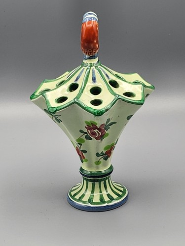 Cerámica artística italiana, jarrón pequeño paraguas. Firmado - Imagen 3 de 9