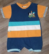 Vintage Baby Mickey & Co Disney Romper Mickey Goofy Donald Duck Size 24M
