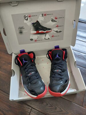 UK Size Jordan Jumpman Two Trey Black/True Red and Dark