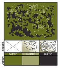 Danish M84 CAMOUFLAGE Camo Pattern Airbrush Stencils Vehicle Bike German Army