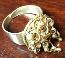 Ladies  Vintage Israel Design Sterling Silver Adjustable Ring Size 6.5