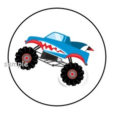 30 MONSTER TRUCKS ENVELOPE SEALS LABELS STICKERS 1.5" ROUND PARTY FAVORS GIFTS