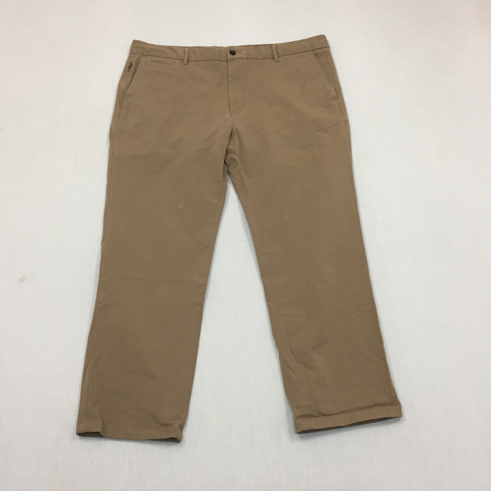 M&S The Ultimate Chino Trousers Mens W42 L29 Regular Fit Brown
