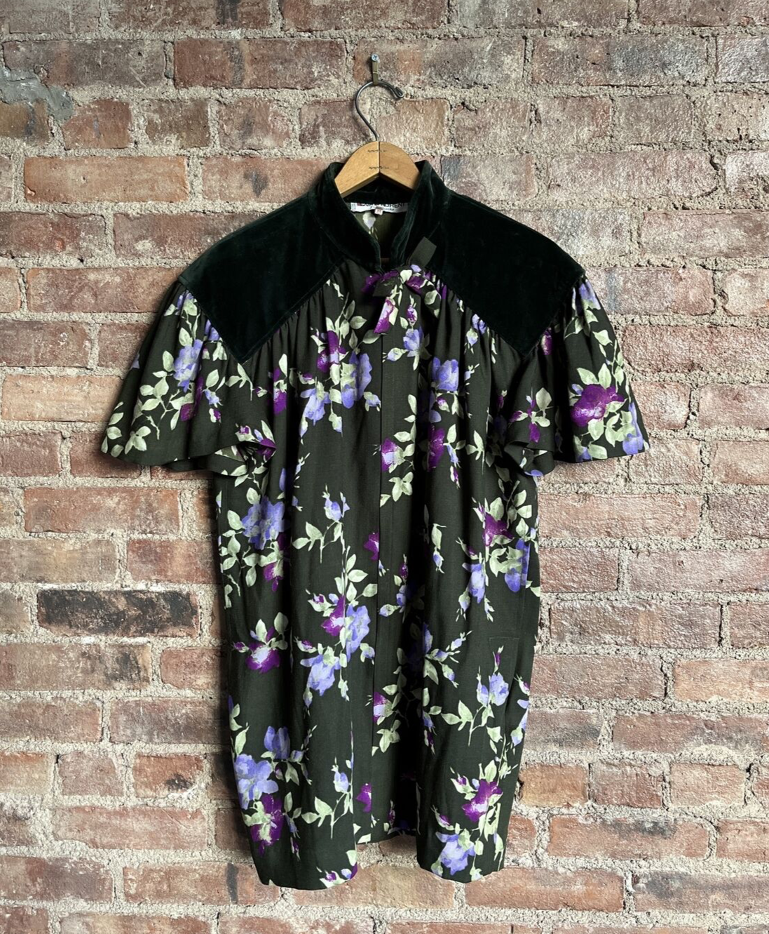 Mini abito da donna vintage Saint Laurent Rive Gauche taglia 40 floreale Francia