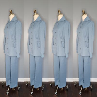 1970s Powder Blue Polyester Leisure Suit Set James Kenrob