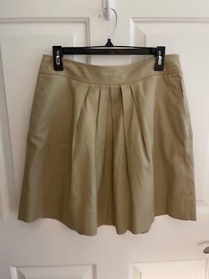 LOFT Petites Tab Pleated A Line Skirt, With Pockets, Women's Sz 8P