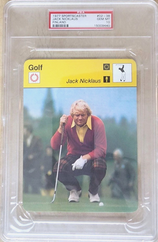 1977 Sportscaster Finland 02-38  Jack Nicklaus PSA 10 GEM MINT  POP 1  WOW  1/1?