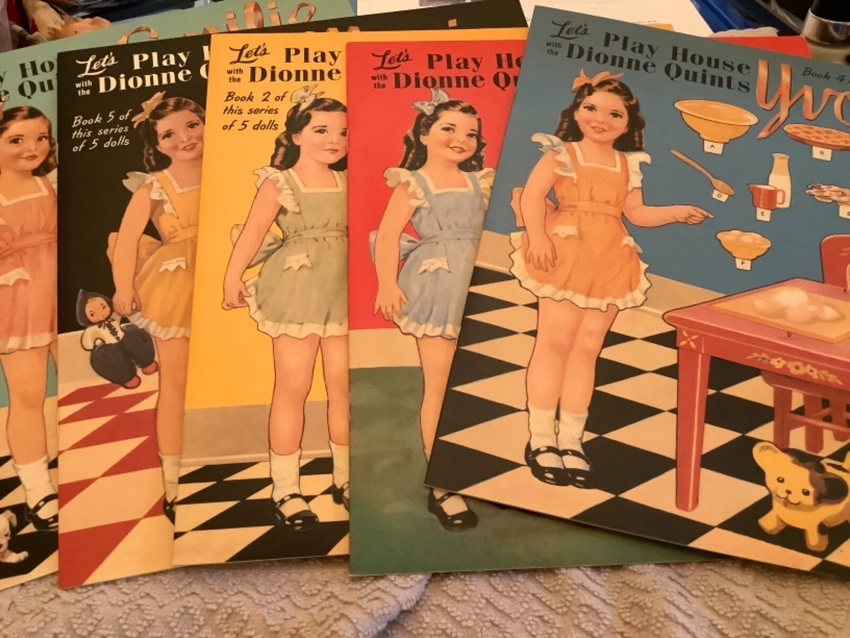 Dionne Quintuplets Let s Play House 5 Paper Doll Books Reprint eBay