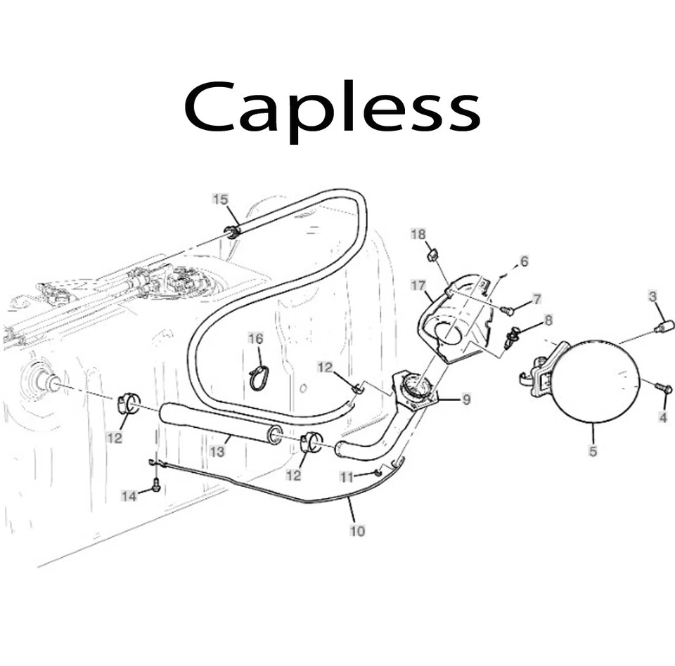 Tubo de enchimento do tanque de combustível sem tampa 2017 Chevrolet Silverado GMC Sierra 2500 3500 6.0L - Imagem 2 de 4