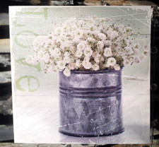 LED Bild  28 x 28 cm Blumen Stillleben Blumenbild Print Leinwand Rahmen