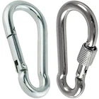 CARABINER CLIPS HOOKS HEAVY DUTY SPRING SNAP CLIP GYM CLIMBING SWING SCREW LOCK