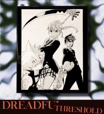 Soul Eater Anime Manga Hand-Drawn Poster Wall Art Drawing (16x20) - Framed