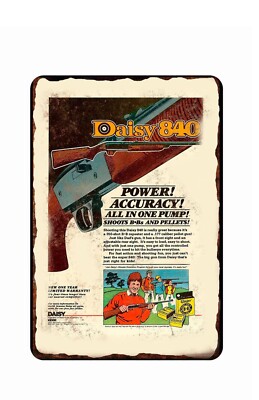1950s Daisy Rifle Advertising Retro Posger Art All Metal Tin Sign 8 x ...