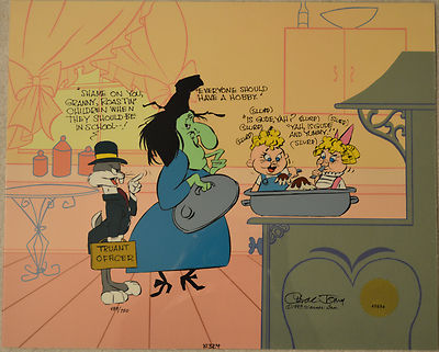 CHUCK JONES CEL BUGS AND WITCH HAZEL TRUANT OFFICER CEL SIGNED/#489/750 W/COA