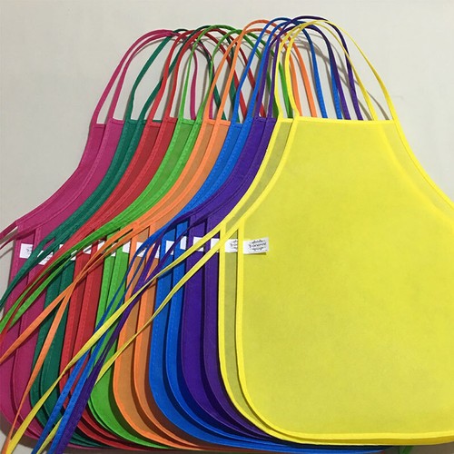 Fockety 12 Pièces Blouse d'art pour Enfants, Tabliers de Peinture pour Enfants en Tissu Imperméable avec Poche, Tabliers d'art pour Enfants pour Salle de Classe, événement Communautaire