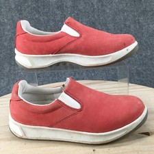 Lands End Shoes Womens 6 Salmon Casual Sneakers Flats Comfort 83284 Red Slip On