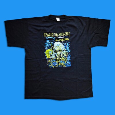 Iron Maiden Live After Death 80s Bootleg Vintage T-Shirt Gr. XL Seventh Son