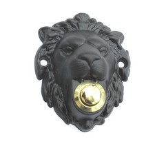 Löwenkopf Klingel / Klingelplatte Messing schwarz patiniert K14-S