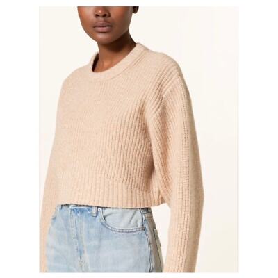 Claudie Pierlot Melbi Cropped Wool Blend Knit Sweater XS