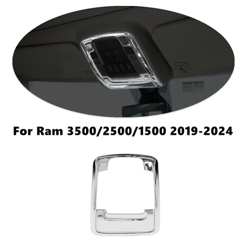 For 19-24 Dodge Ram 3500/2500/1500 ABS Chrome Roof Reading Light Lamp Cover Trim