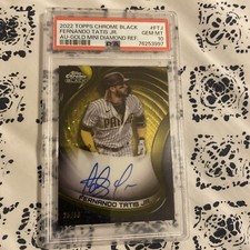 2022 Topps Chrome Black Fernando Tatis Jr. Au Gold Mini Diamond Refractor PSA 10