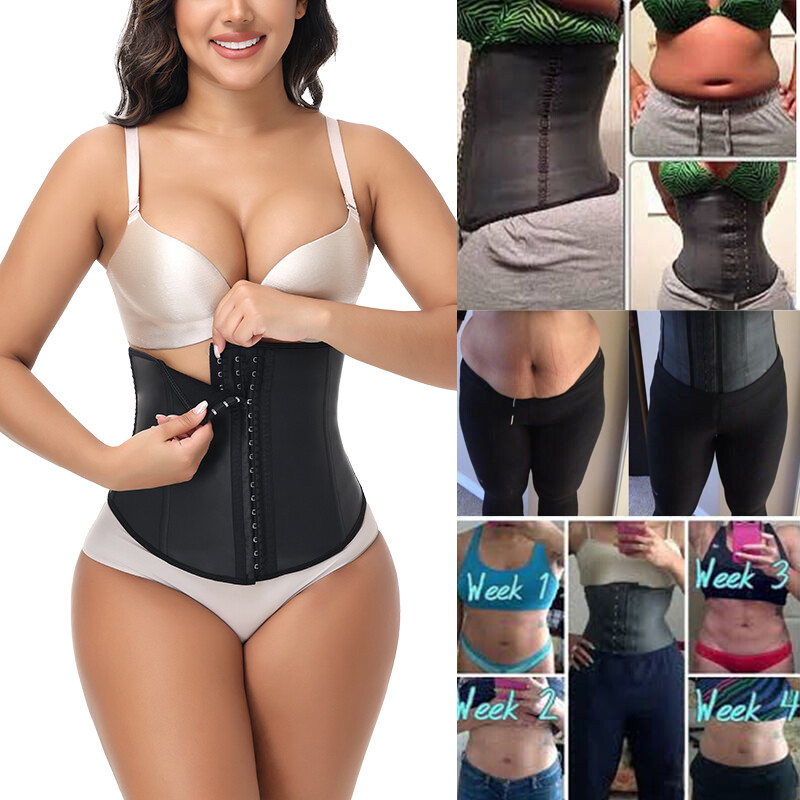 UKKD Latex Korset Taille Trainer Body Shaper Shapewear Vrouwen Body Shapers Vrouwen Korset Afslanken Riem Taille Shaper, Zwart, M UKKD Latex Korset Taille Trainer Body Shaper Shapewear Vrouwen Body Shapers Vrouwen Korset Afslanken Riem Taille Shaper, Zwart, M