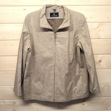 Savannah Womens Size Uk 14 Eu 42 Beige Zip Up Linen Blend Bomber Jacket