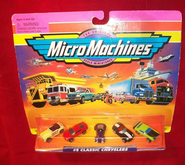 2 CLASSIC CHRYSLERS Micro Machines Set '71 Challanger, Dodge Viper