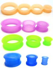 1Pair Tunnel Plugs Expander Soft Silicone Flexi Rubber Ear Flesh Stretchers Plug