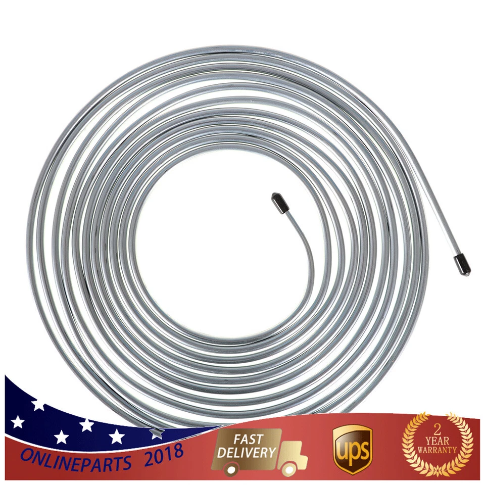 Manguera de línea de freno OD recubierta de zinc resistente al óxido de 25 pies 1/4" Foto 2 de 4