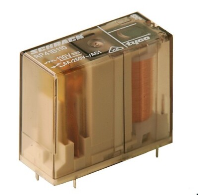 Relais Spule 110V/ DC, Schrack: RP41B110, 1 Wechsler, 250V AC/8Amp 1St