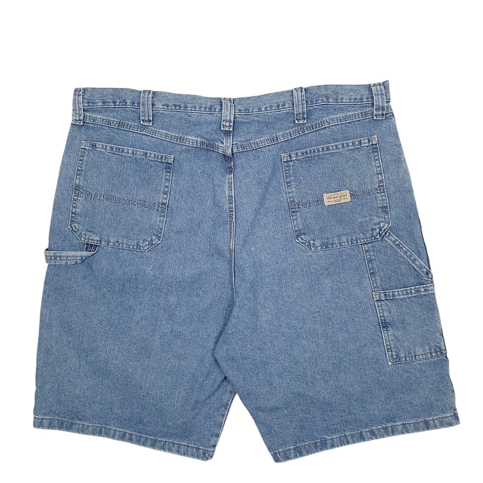 WRANGLER Denim Jeans Jorts Blue Carpenter Workwear Cotton Shorts Mens W42 image 2