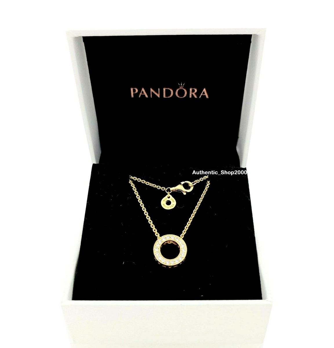 Cubic Zirconia Pandora Vintage Circle Collier Necklace Pandora