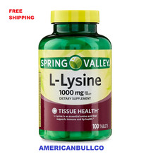 Spring Valley L-Lysine 1000 mg Tablets, 100 Count   Supports Immune Health