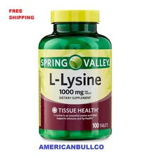 Spring Valley L-Lysine 1000 mg Tablets, 100 Count – Supports Immune Health