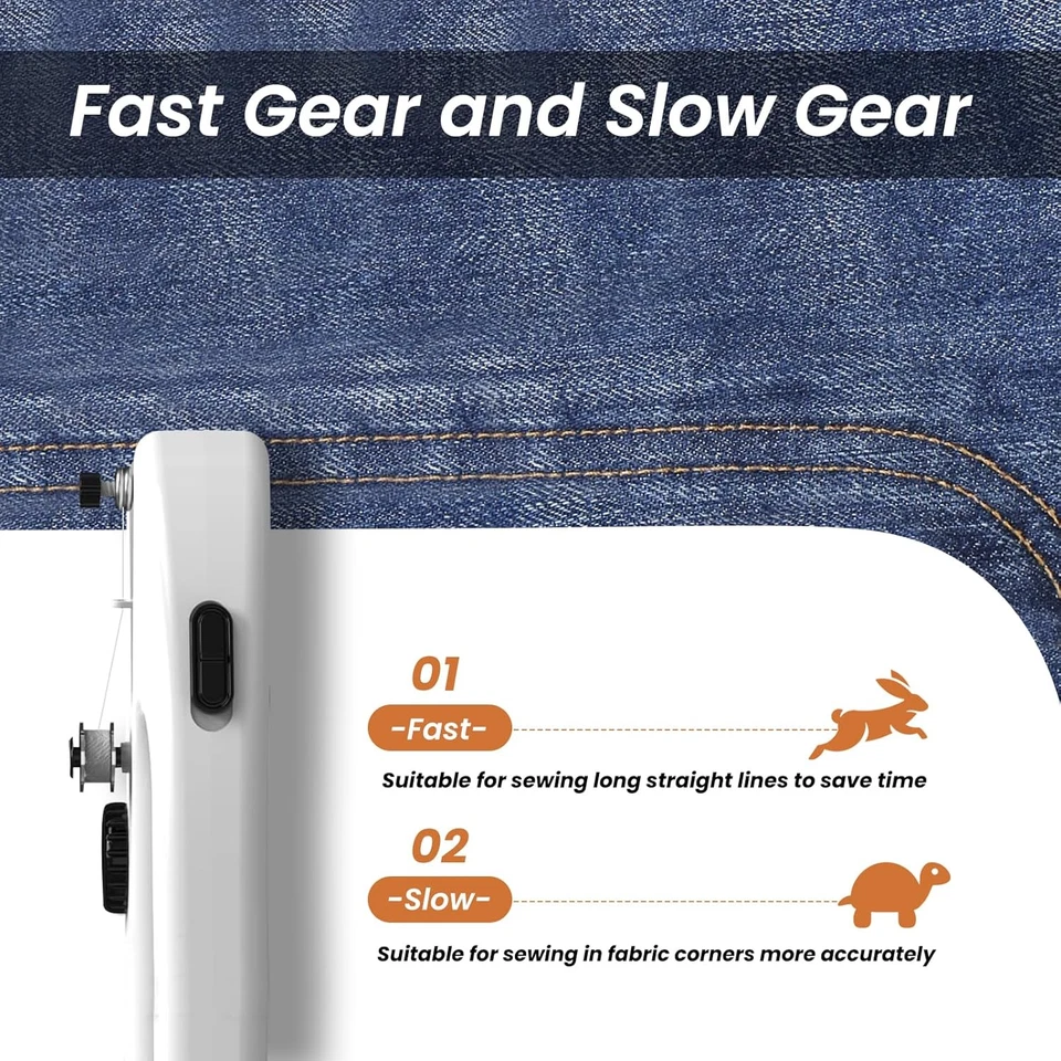 Máquina de Coser Mini Portátil Eléctrica, 2 Velocidades y Costura Rápida, Compac - Imagen 3 de 4