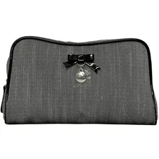 Christian Dior Beauty Gray Canvas Pouch Vintage Authentic