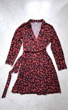 Diane von Fürstenberg new jeanne two silk red lips dress Kleid US14