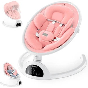 Bluetooth Baby Swing avec de la musique, télécommande, 5 Régimes & 3 Fonctions - rose