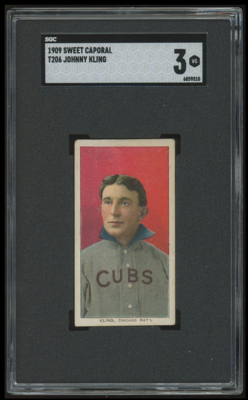 1909-11 T206 Sweet Caporal Baseball Johnny Kling SGC 3 