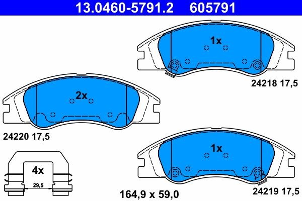Bremsbelagsatz Scheibenbremse Vorne Ate 130460 57912 FÜR KIA BremsbelÄGe-image