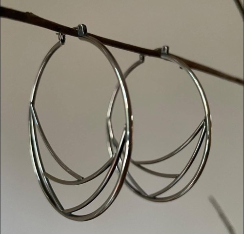 BLUE HOUR DESIGNS - STERLING SILVER WEB HOOPS
