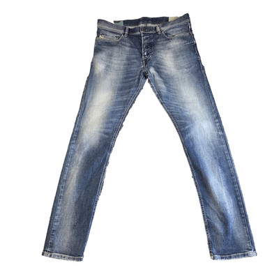 Diesel Herren Jeans W34 L32 Slim Carrot Fit Hellblau Stretch Tepphar Button Fly