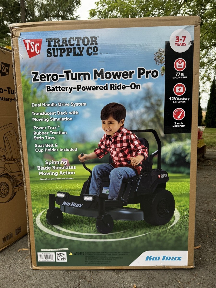 Toy Tractor Supply Mower Battery Kid Trax 12-Volt Zero Turn Lawn