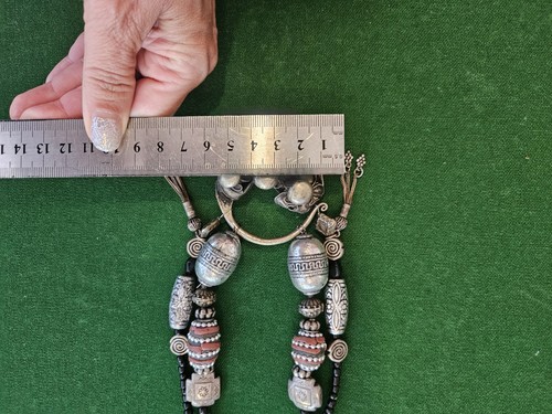 Vintage 70s Hippie Afghan Tibet India Ethnic Tribal Necklace Silver Beads (#1) - Picture 11 of 11